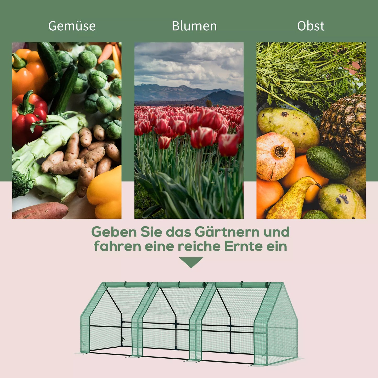 Šiltnamis su 3 atidaromais langais, PE tinklelio danga, plieninis plėvelinis šiltnamis, šiltnamis balkonui, sodui, pomidorų namelis 270x90x90cm, pomidorų šiltnamis daržovėms, gėlėms, augalams, žaliai