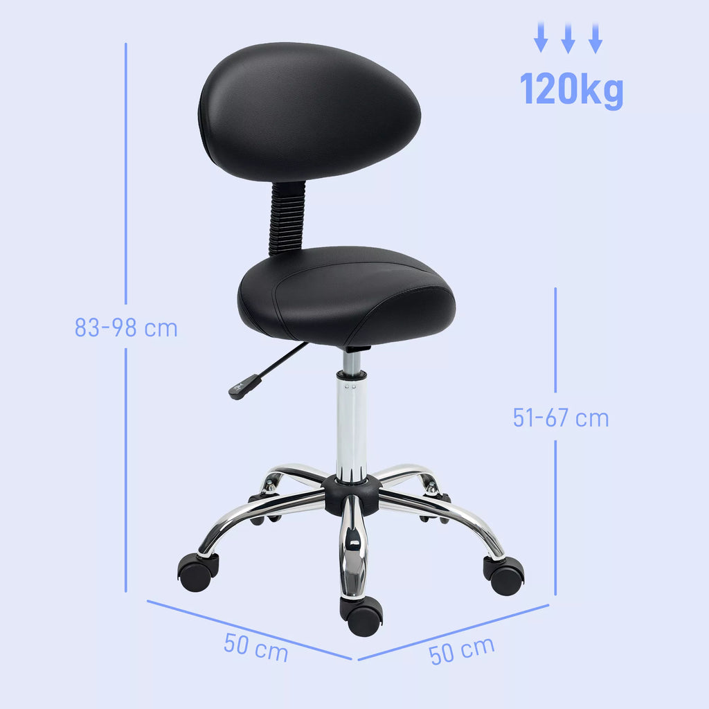 Reguliuojamo aukščio sukamasis taburetė su atlošu Sukamasis taburetė 83–98 cm Darbo taburetė, pasukama 360° kampu, skirta biurui, salonui