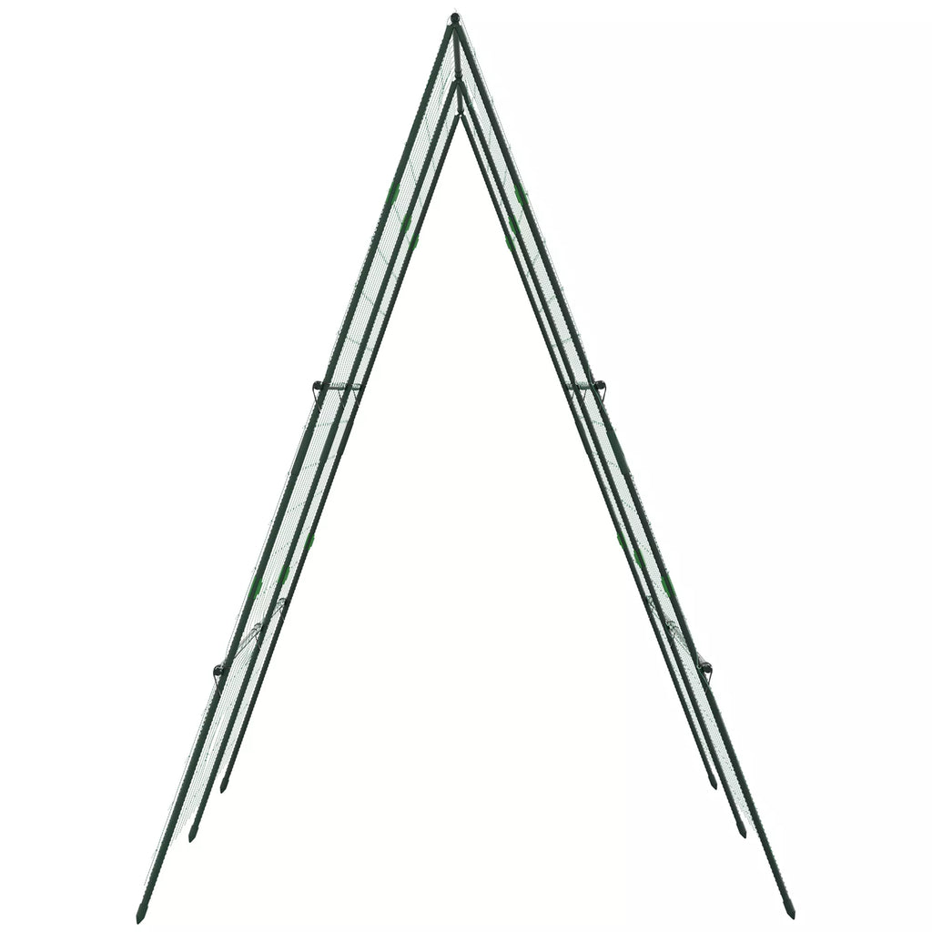 Tinklelis su augalų apsaugos tinkleliu, reguliuojamas aukštis ir plotis, plienas, žalias, 1,8 x 1 x 1,8 m