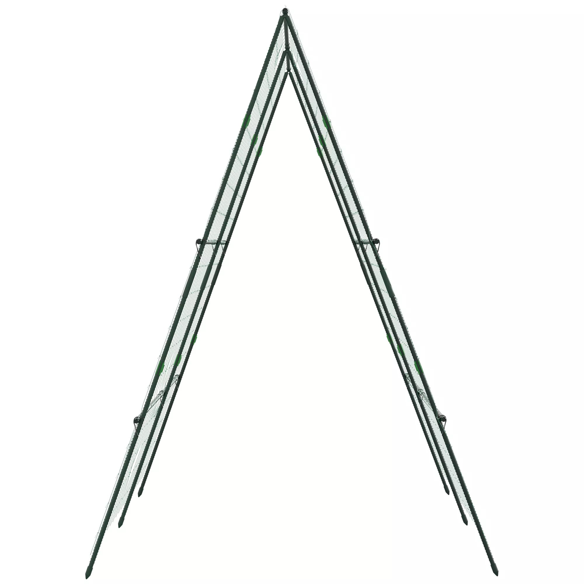 Tinklelis su augalų apsaugos tinkleliu, reguliuojamas aukštis ir plotis, plienas, žalias, 1,8 x 1 x 1,8 m
