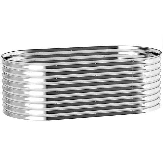 Gėlių vazonas, metalinis gėlių vazonas su apsauginiu kraštu ir pirštinėmis, atviras dugnas, 160P x 80G x 56A cm, pilkos spalvos