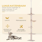Schema su katės medžio savybėmis: lengvas ir vietą taupantis