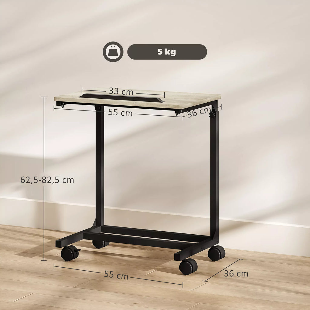 Staliukas, reguliuojamas aukštis, C formos 55 cm, ąžuolo ir juodos spalvos
