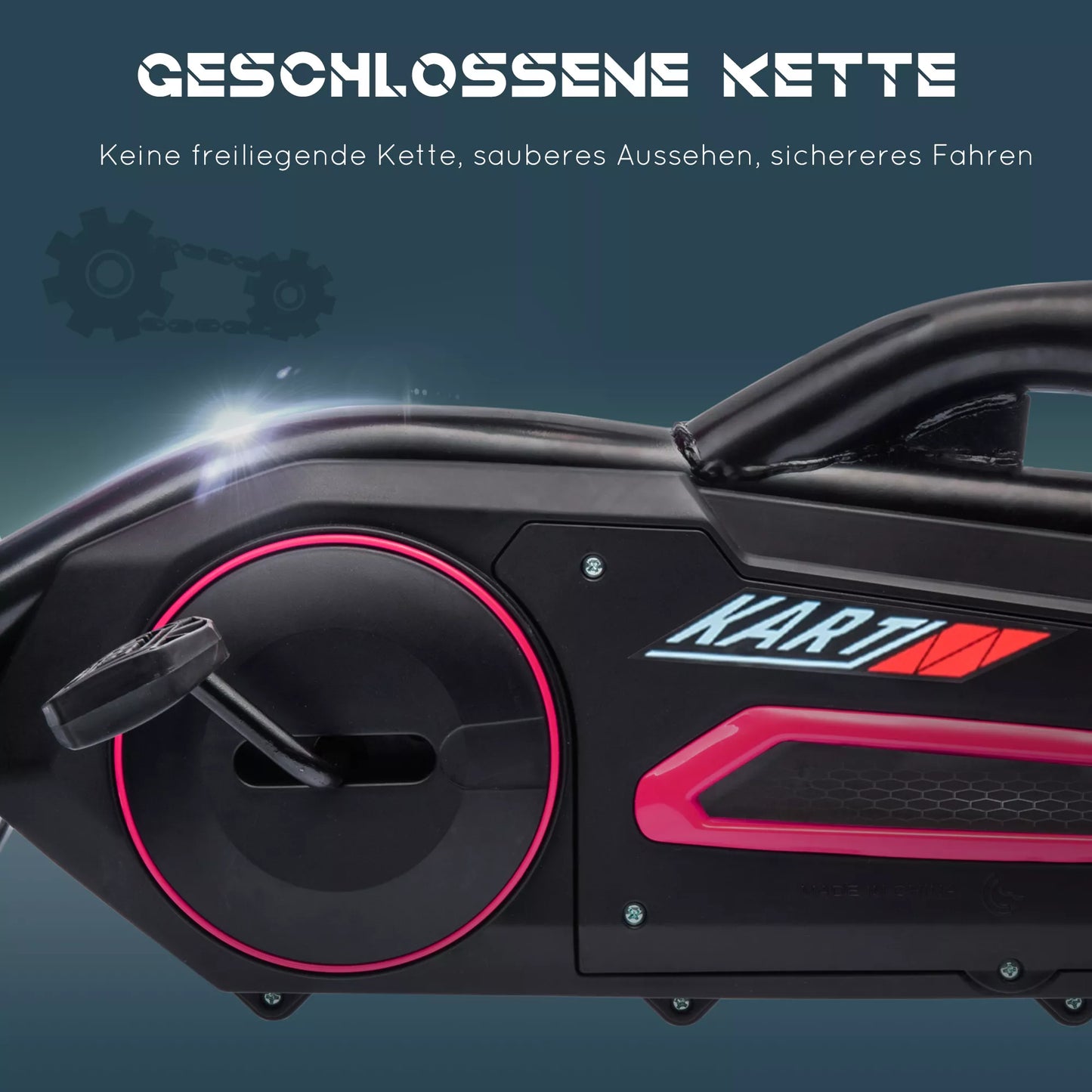 Go-Kart, vaikiška transporto priemonė su reguliuojama sėdyne, pedalinis automobilis su rankiniu stabdžiu, 3-8 metai, lauke, rožinis