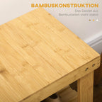 Bambukinio batų suolo paviršiaus detalė