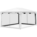Sodo paviljonas 3 x 3 m, atsparus oro sąlygoms, sulankstomas, 395 cm x 295 cm x 255 cm, baltas