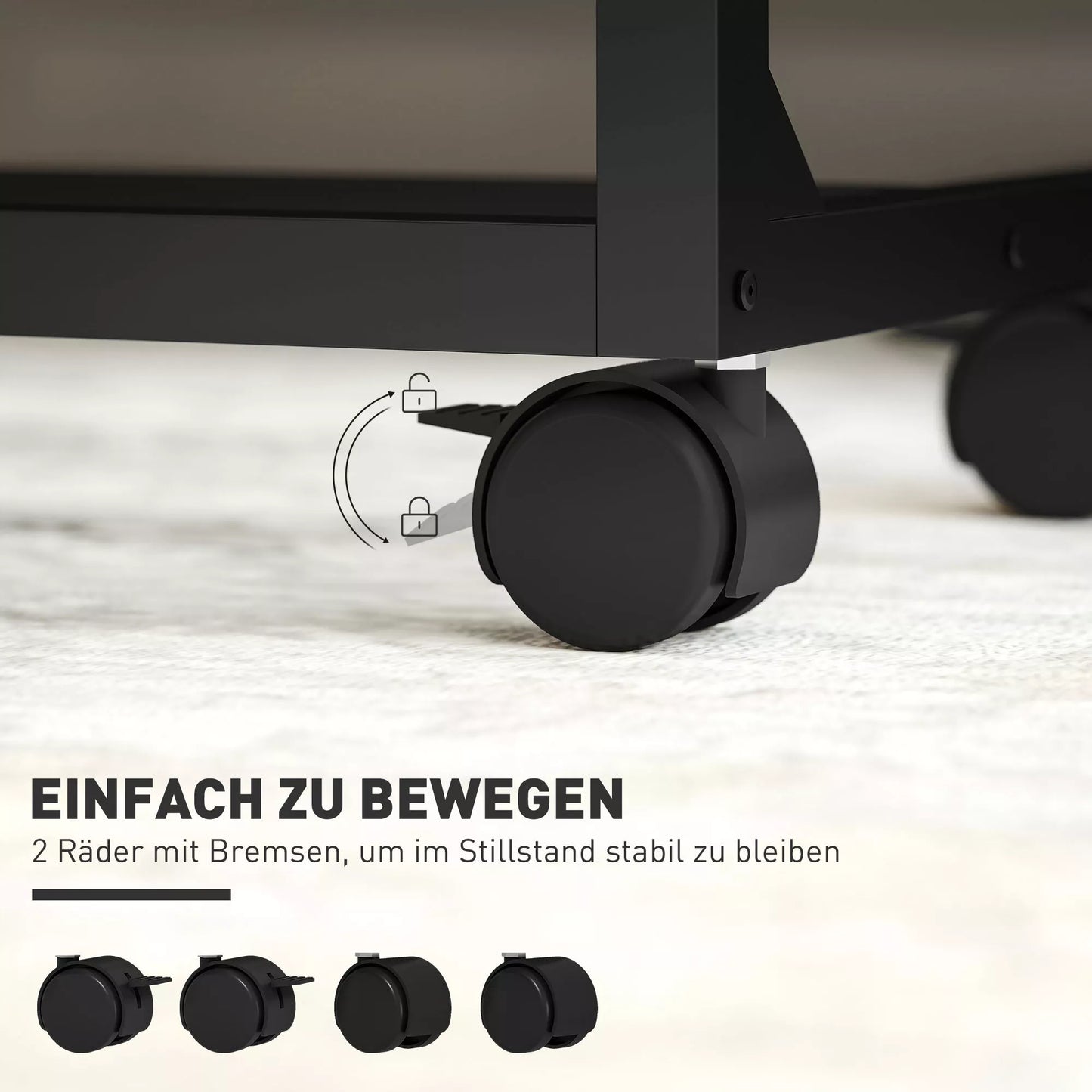 Aukščiui reguliuojamas staliukas, rašomasis stalas, naktinis staliukas, su 4 ratukais, metaliniu rėmu