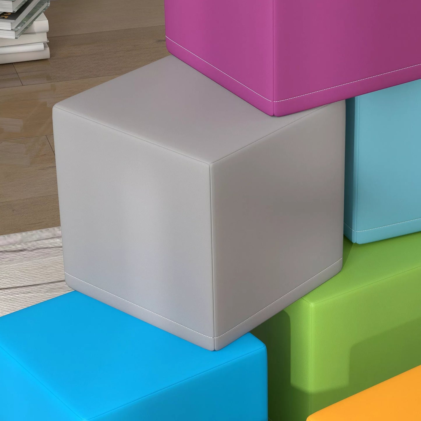 Minkšti statybiniai blokai vaikams, 12 statybinių blokų rinkinys 1-3 metų vaikams, 20x20x20 cm