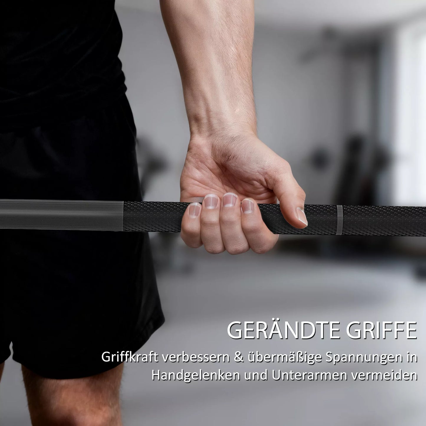 Hantelių strypas, 180 cm olimpinis strypas, plienas, 200 kg keliamoji galia, juodas