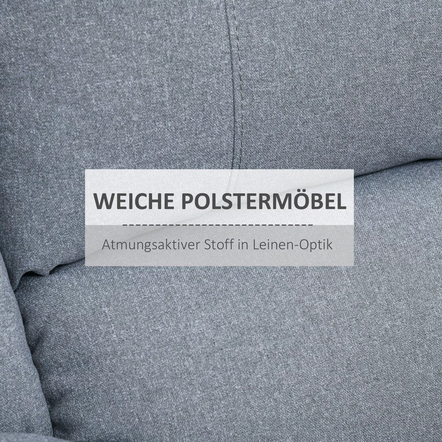 Relaksacinis TV krėslas su gulėjimo funkcija, reguliuojama atlošimo atrama ir kojų atrama, su linine išvaizda svetainei, miegamajam, šviesiai pilkas