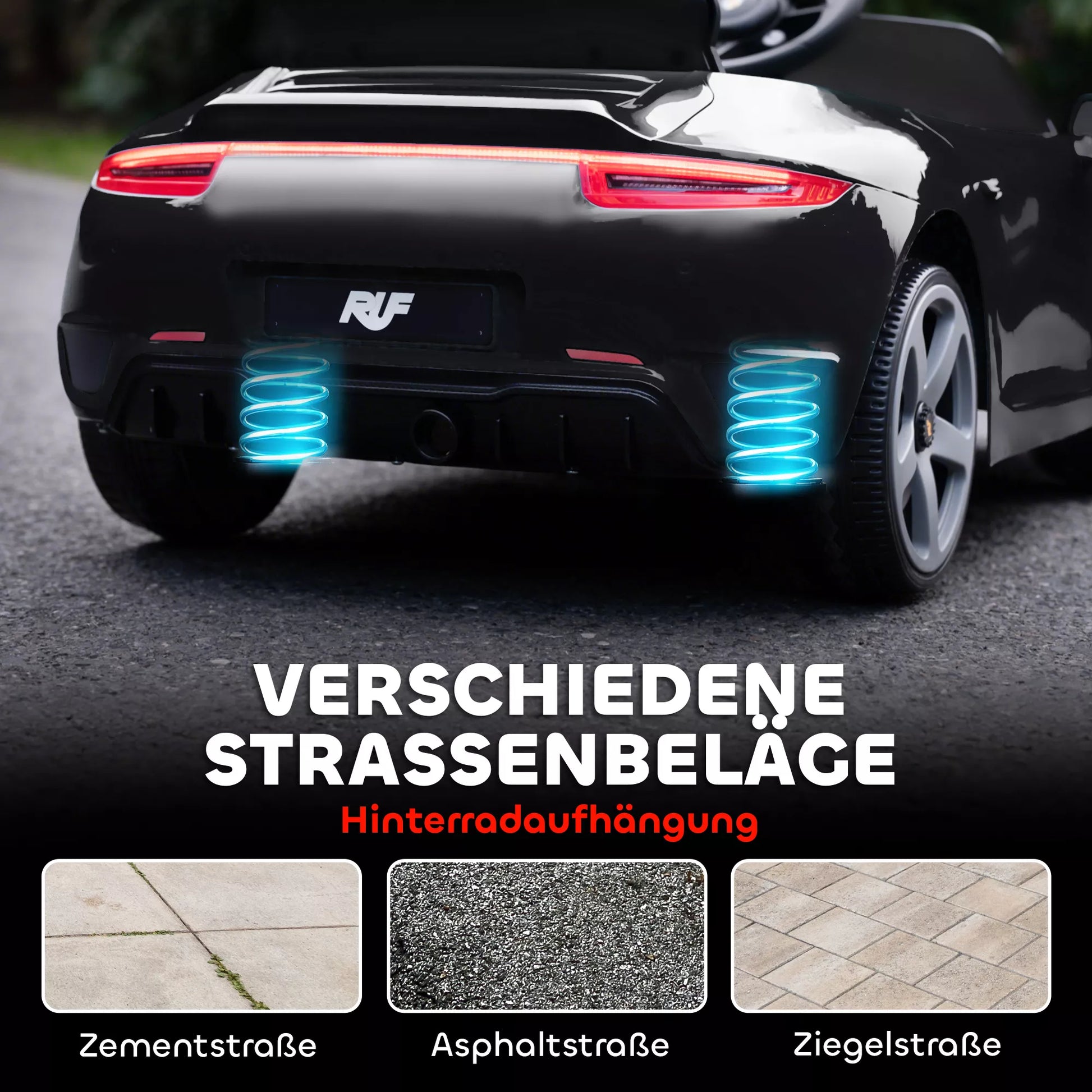 Elektrinis vaikiškas automobilis su nuotolinio valdymo pultu, muzika, signalu, USB, saugos diržu, skirtas 3-5 metų vaikams, juodas