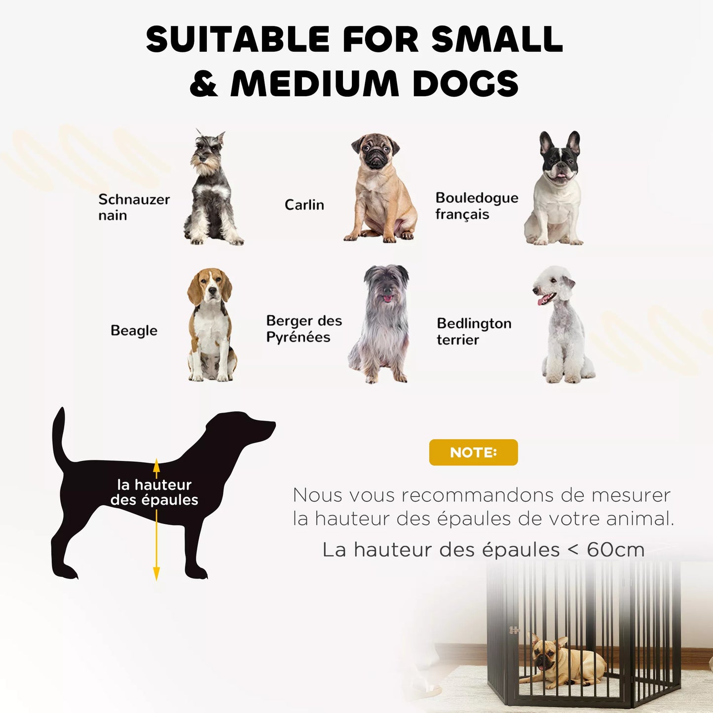 Šunų parkas, gyvūnų parkas, 5 skydeliai, nešiojamas sulankstomas aptvaras, saugus, juodas