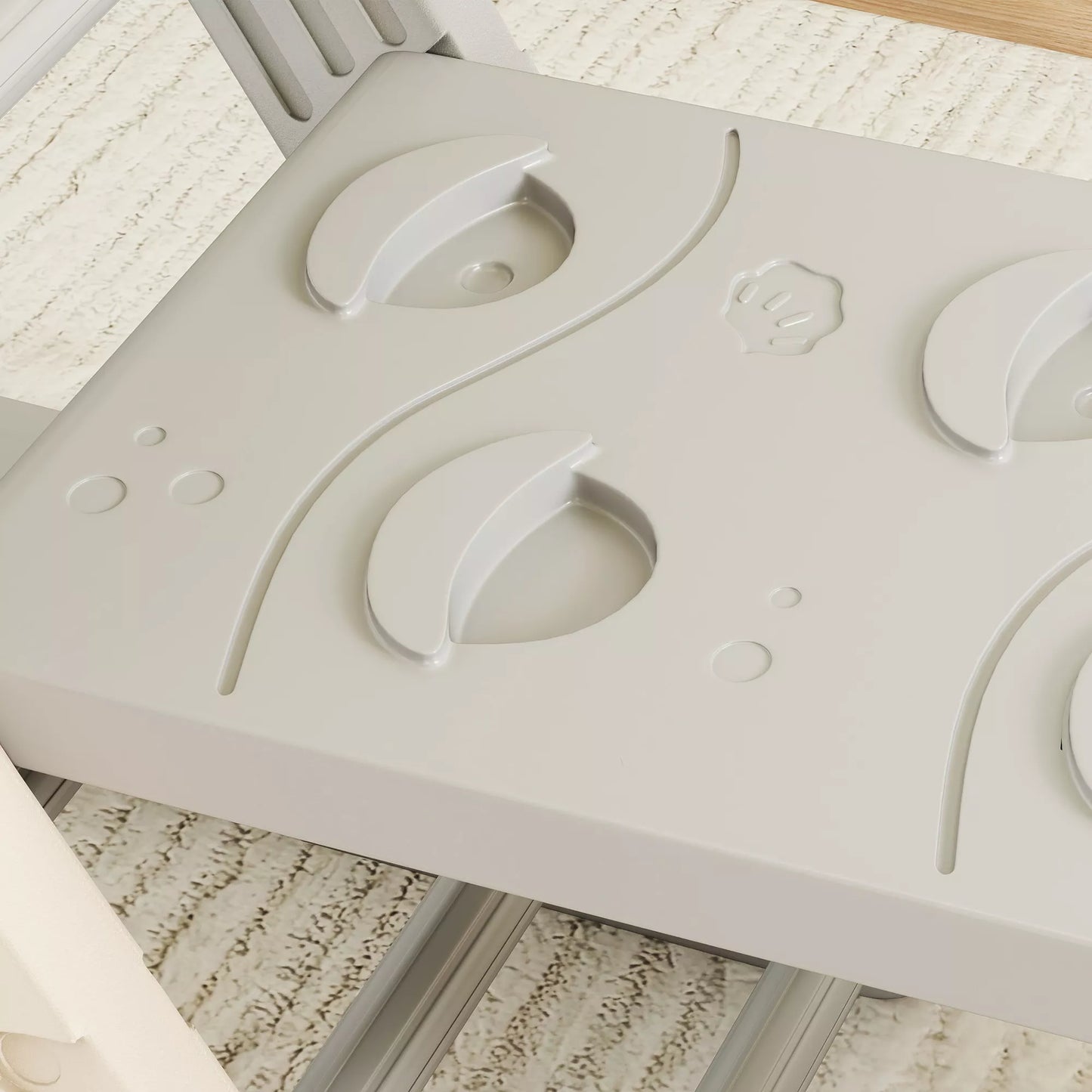 5 in 1 laipiojimo konstrukcija Montessori Indoor, laipiojimo trikampis su čiuožykla, laipiojimo lankas, dvipusis rampa, žaidimų aikštelė vaikams nuo 18 iki 48 mėnesių, pilka + balta