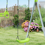 3-in-1 supynės rinkinys, žaidimų palapinė, supynės, gimnastikos žiedai, metalas, plastikas, žalia spalva