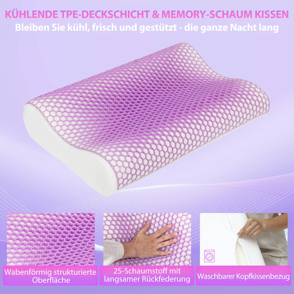 Memory putų pagalvė Pagalvė, kaklo pagalvė su nuimamu užvalkalu, 2 aukščiai  Ergonomiška, 2S greitai reaguojanti