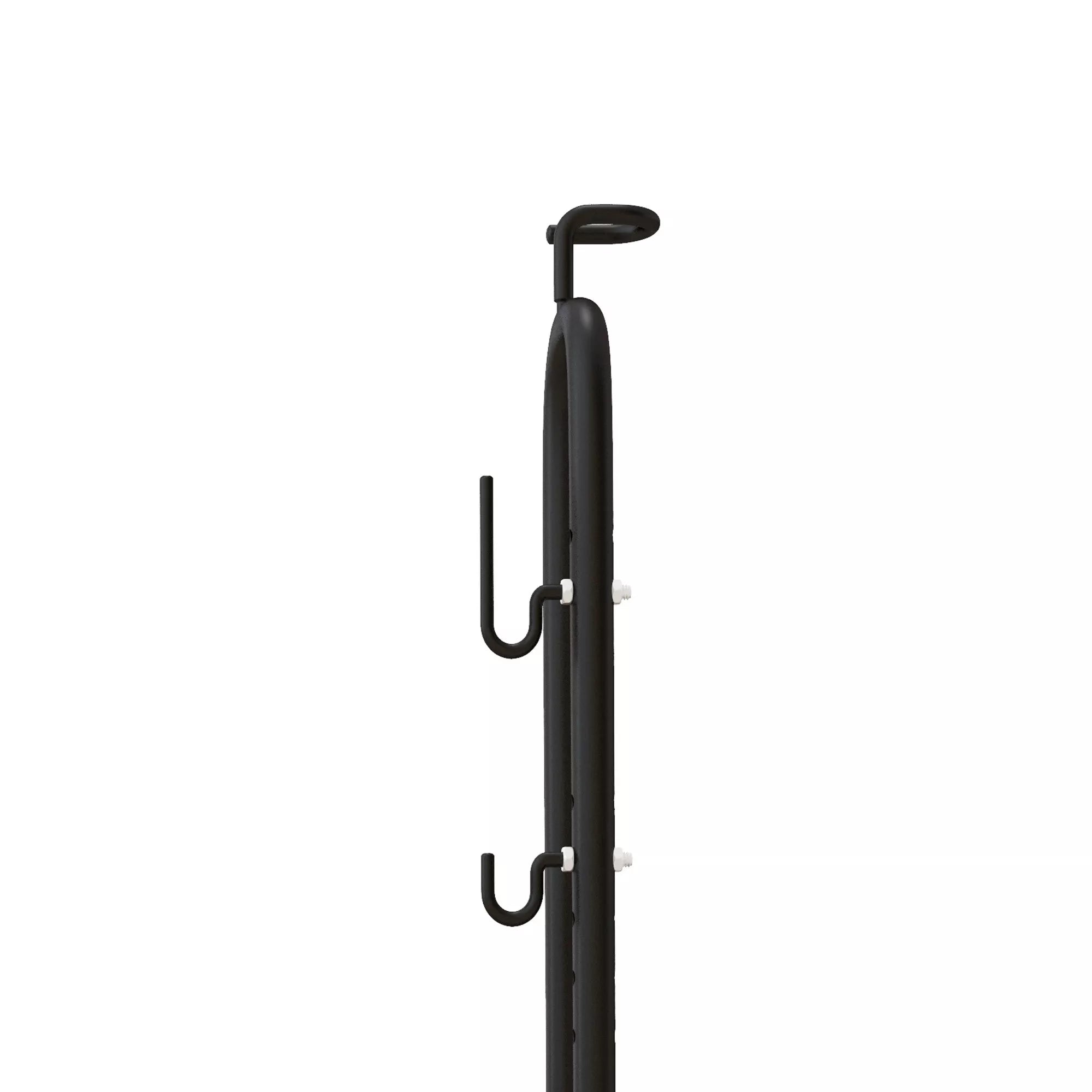 Dviračių stovas, vertikalus/horizontalus, skirtas 24–29 colių, 700c, 41 x 41 x 76–121 cm, plienas, juodas