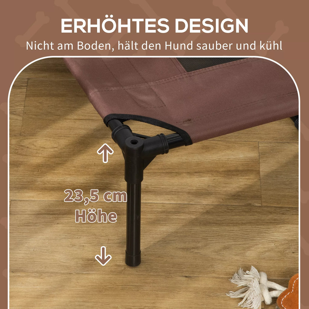 Lova augintiniams su stogeliu, pakeliama, 122 x 92 cm, ruda-juoda