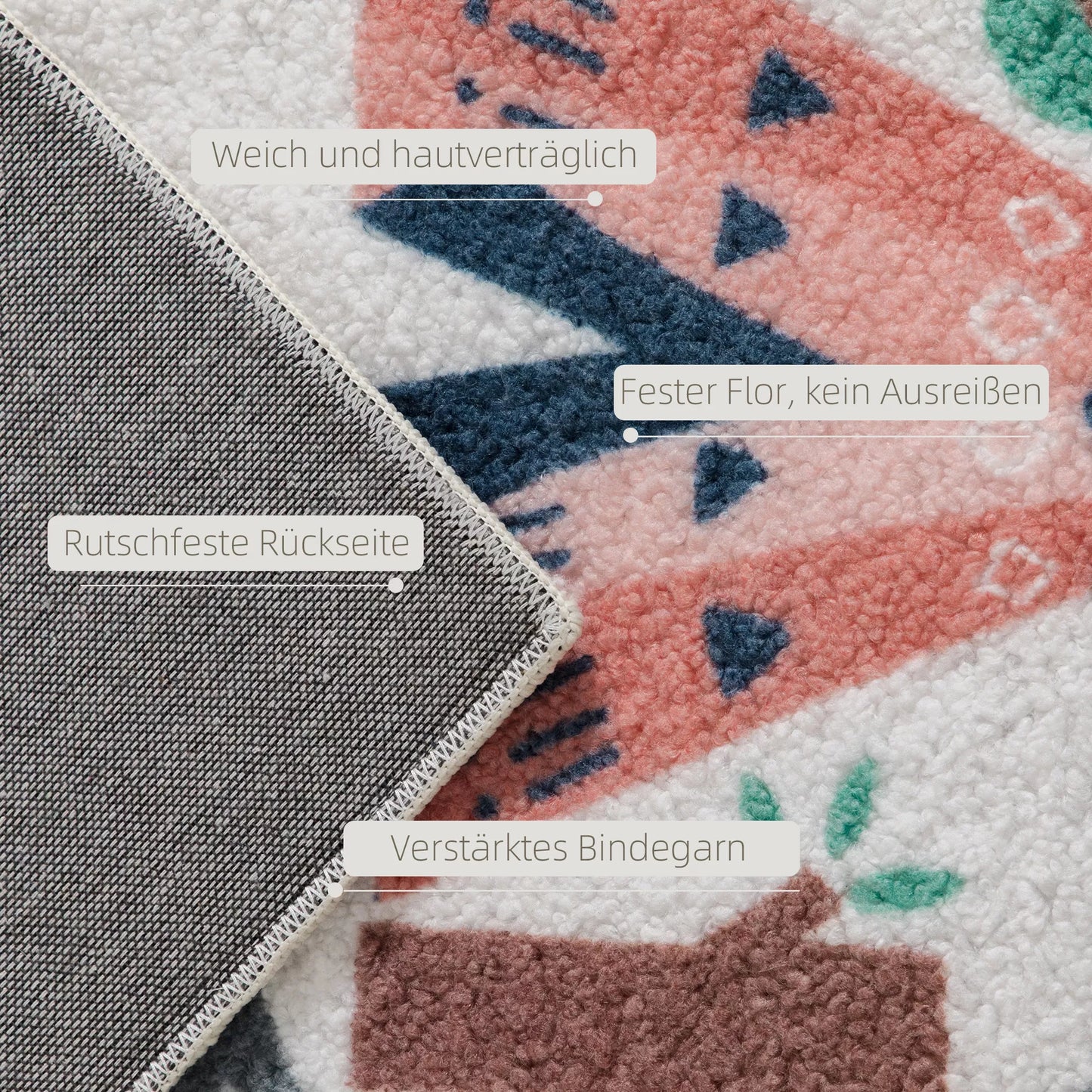 Kilimas su automagistralės raštu, baltas fonas, minkštas flisas, lengvai prižiūrimas, spalvingas