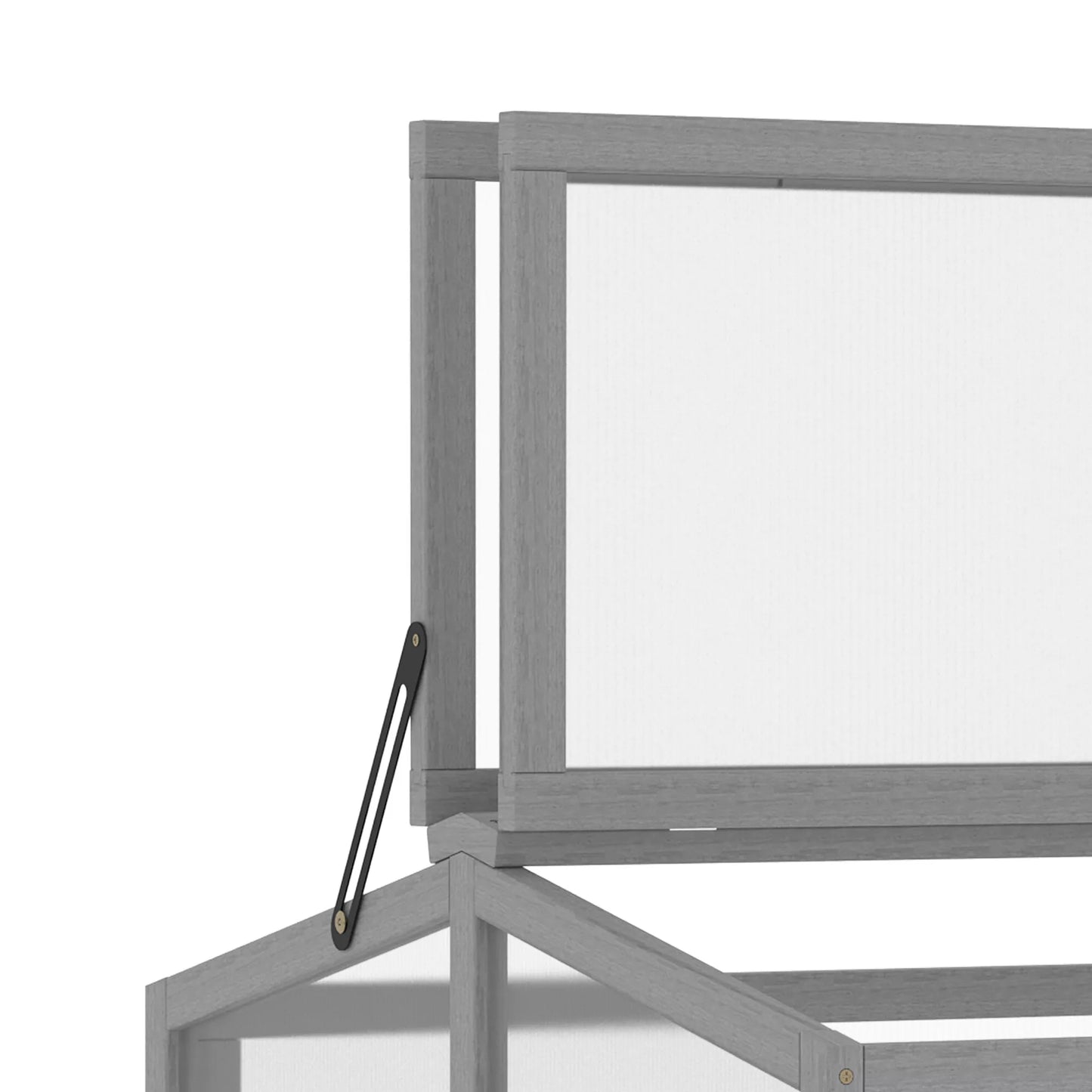 Šiltnamis / daigykla su dangčiu iš medžio ir polikarbonato, atsparus oro sąlygoms, šviesiai pilkas, 90 x 80 x 58 cm