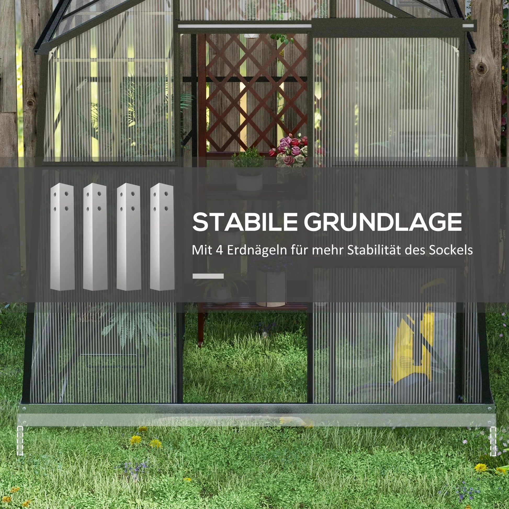 Šiltnamis Šiltnamis, atsparus oro sąlygoms, 192 x 192 x 203 cm, juodas