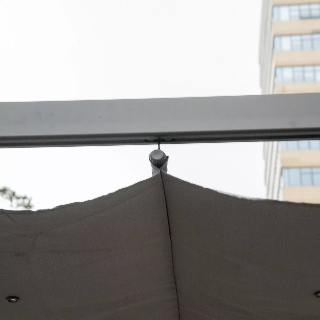 Pergola paviljonas Terasos stogas su stumdomu stogu Sodas Aliuminis Anglies pilka + Tamsiai pilka 3x3x2,23 m