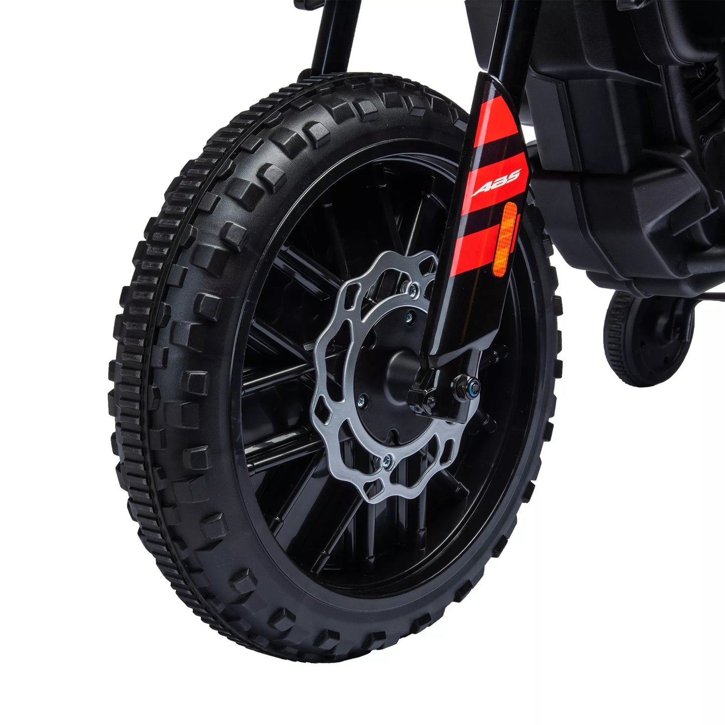 12V vaikiškas elektrinis motociklas su atraminiais ratukais, LED žibintais, muzika, USB, baltas, berniukams ir mergaitėms