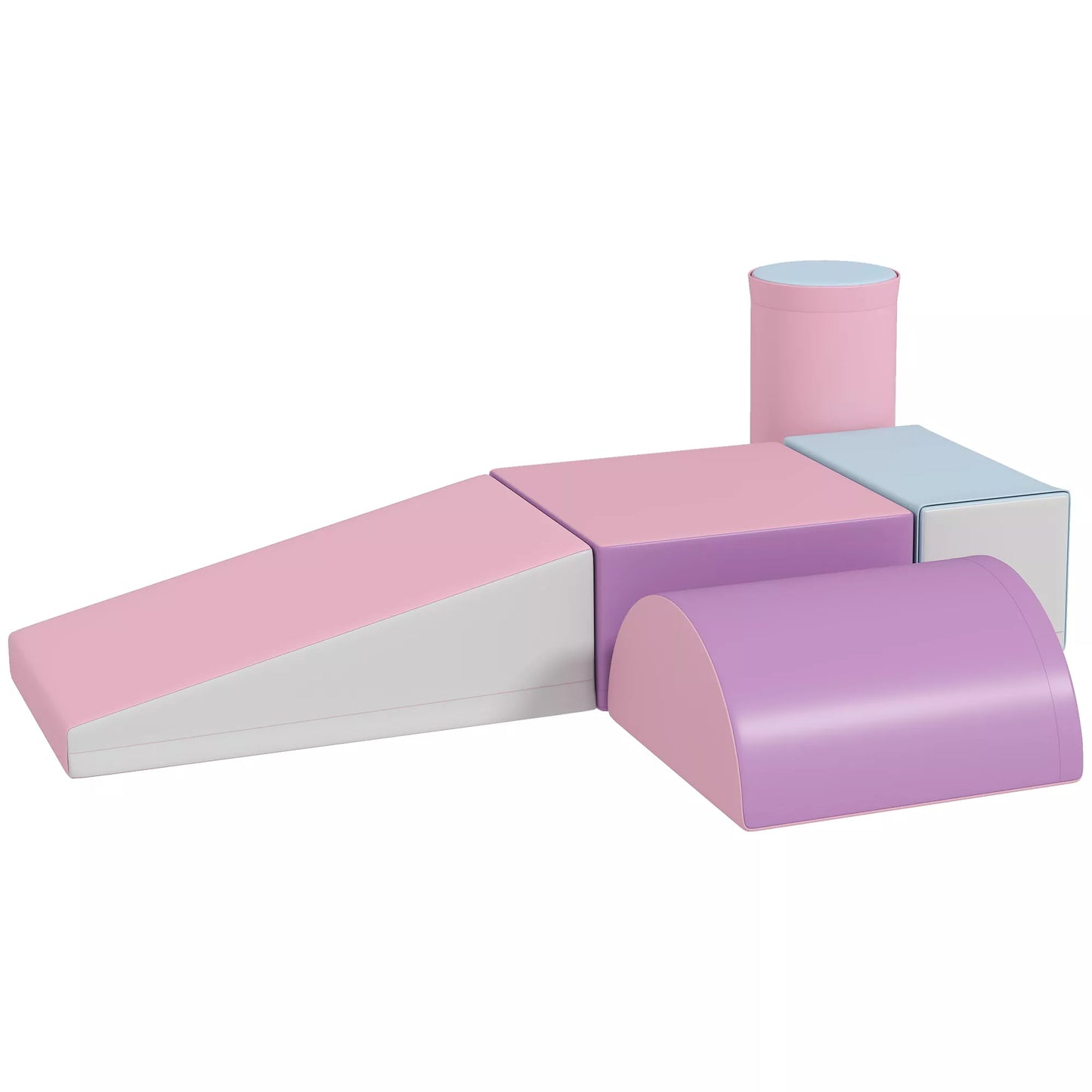 Minkšti putplasčio blokeliai, 5 vnt. rinkinys vaikams nuo 1 iki 3 metų, dirbtinė oda, daugiaspalviai