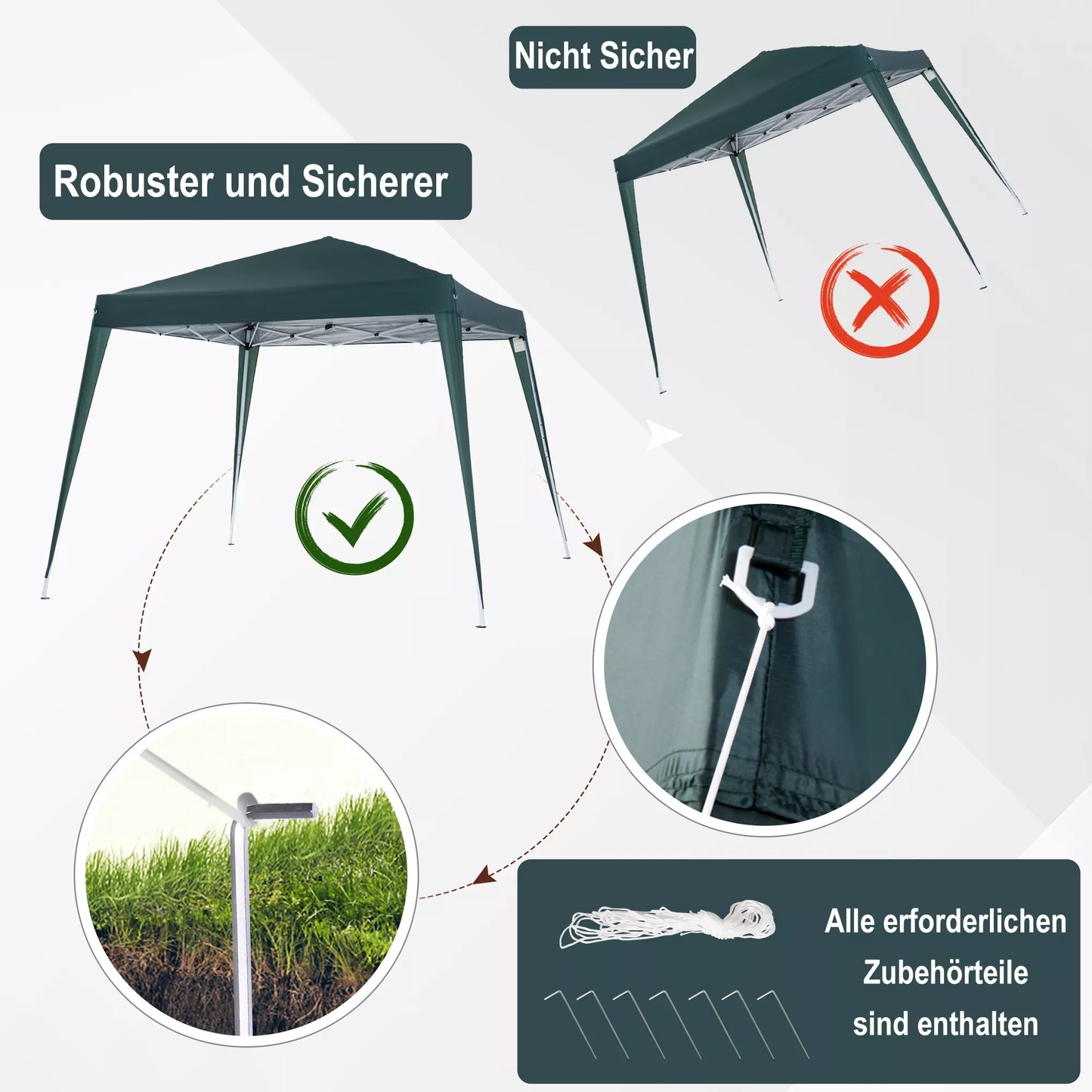 Sulankstomas paviljonas 2,4x2,4m, sulankstoma palapinė su UV apsauga, vakarėlių palapinė su nešimo taše, skirta sodui, balkonui, plienas, žalia