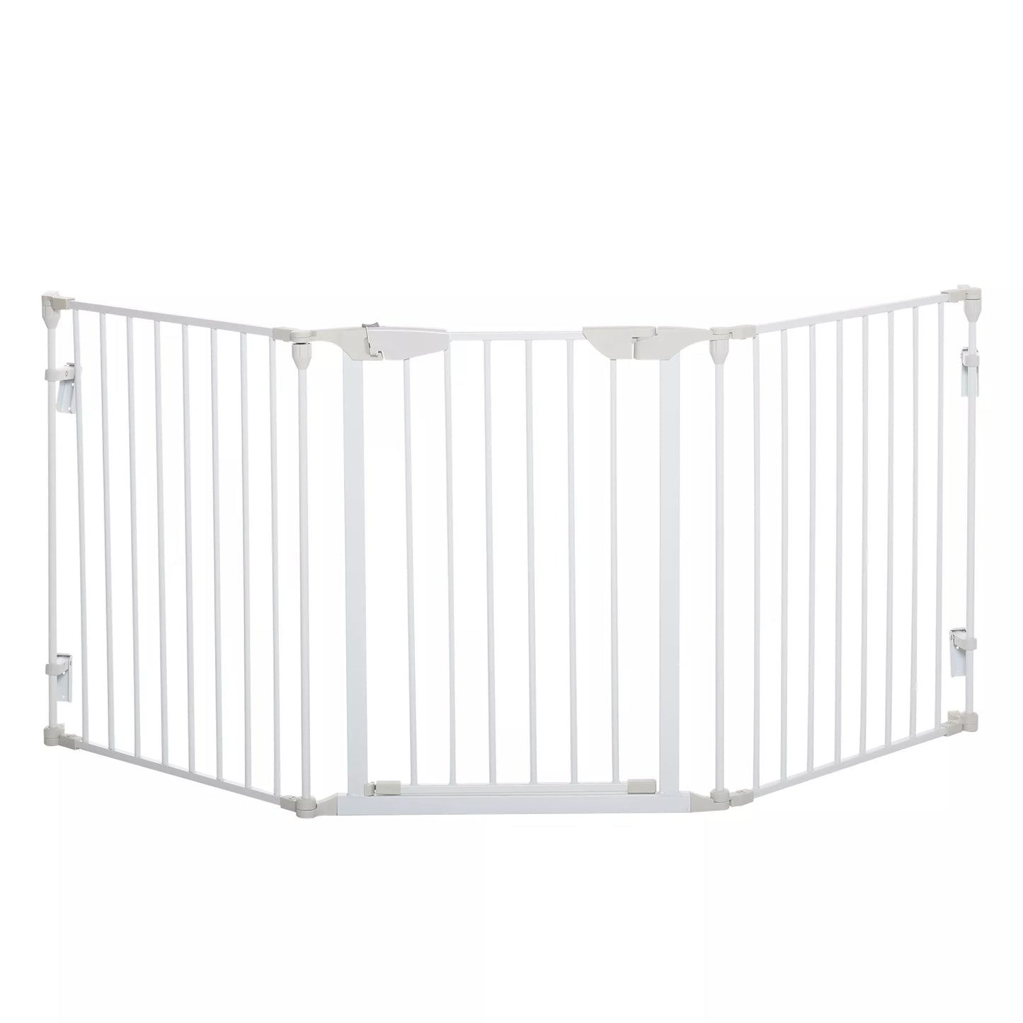 Apsauginė tvorelė šunims Laisvai stovinti apsauginė tvorelė 180 x 74,5 cm Apsauginė tvorelė šunims Sulankstoma durų apsauginė tvorelė Laiptų apsauginė tvorelė Apsauginė tvorelė šunims laiptams, durims, virtuvei, koridoriui, 3 panelės, balta