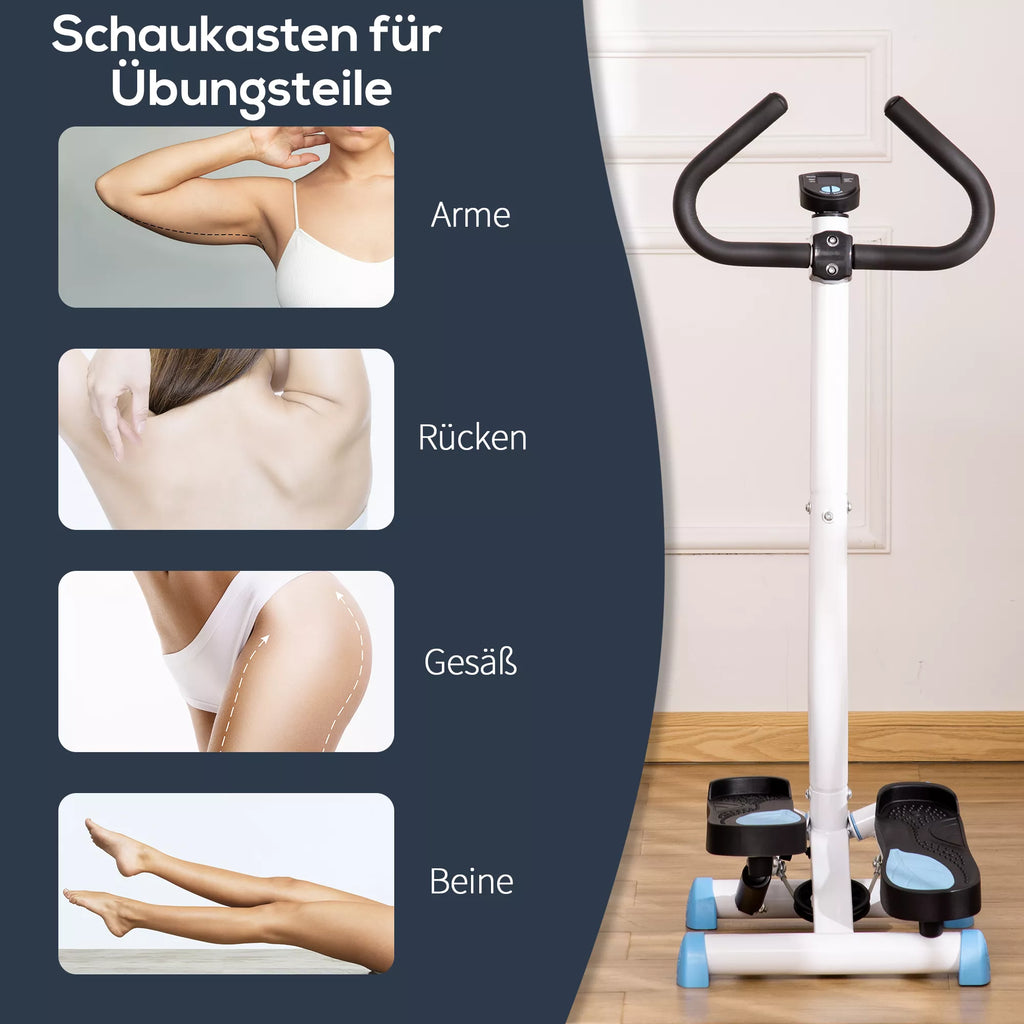 Steperis su rankena, iki 100 kg, mėlynas/juodas