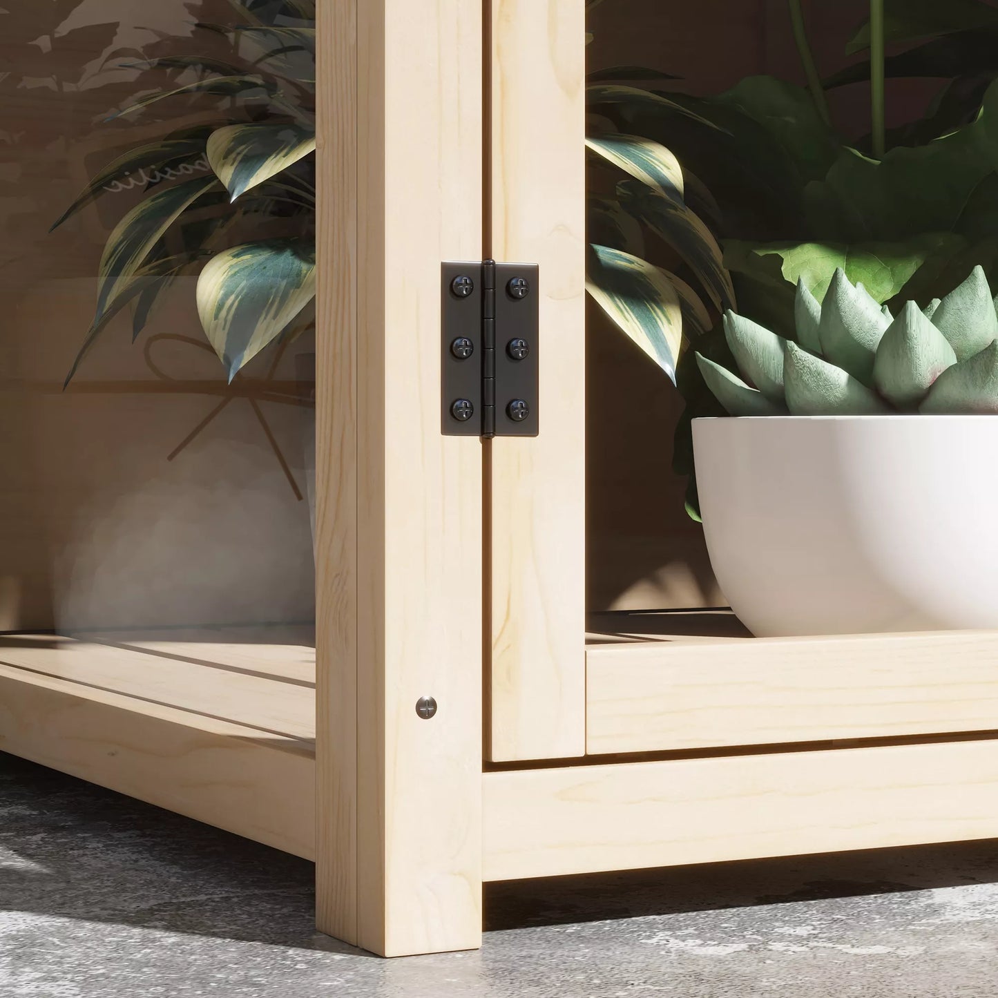 Pakeltas lysvas (šiltnamis/sodinimo lysvė), atsparus oro sąlygoms, 2 pakopos, eglės mediena, 103 x 61 x 103 cm, natūralus