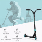 Pro Stunt-Scooter, paspirtukas laisvojo stiliaus triukams, aliuminis, metalas, dirbtinė oda, vaikams ir suaugusiems, žalias
