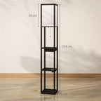 Šviestuvo matmenų schema: 159 cm aukštis, 35 cm gaubto aukštis, 26x26 cm pagrindas