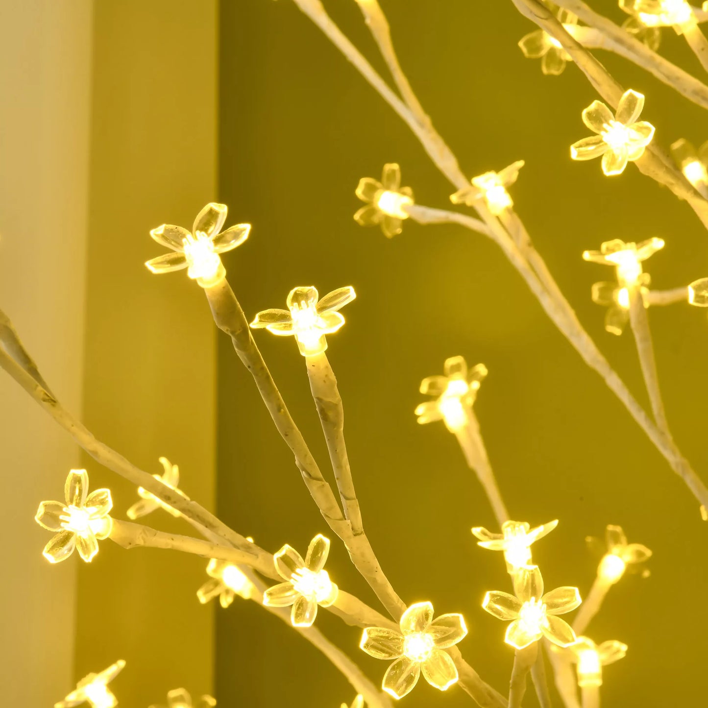 Dirbtinis medis, dirbtinė beržo imitacija, su 180 LED, 3 ryškumo lygiais, šilta balta, su realistine žieve, 21,5 x 21,5 x 180 cm