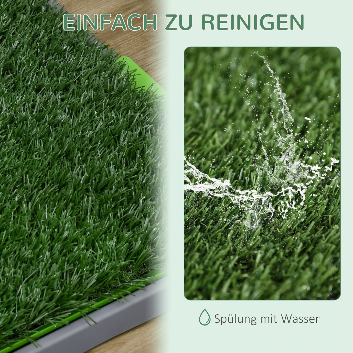 Šunų tualetas su dirbtine žole, drenažo skylutėmis, nepralaidus, 67x41x3,5cm, žalias