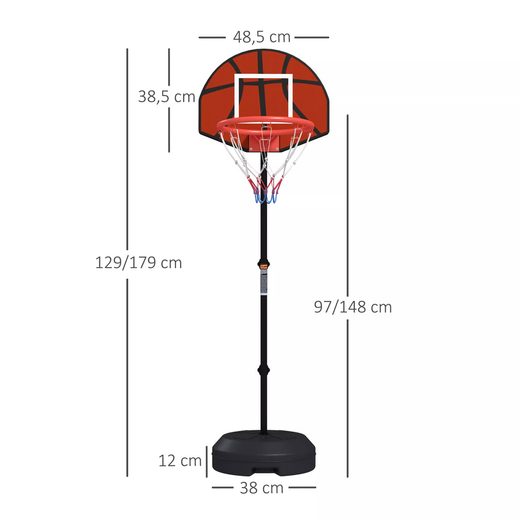 Krepšinio stovas, reguliuojamas aukštis, magnetinis dartų taikinys, 98–148 cm, juodas