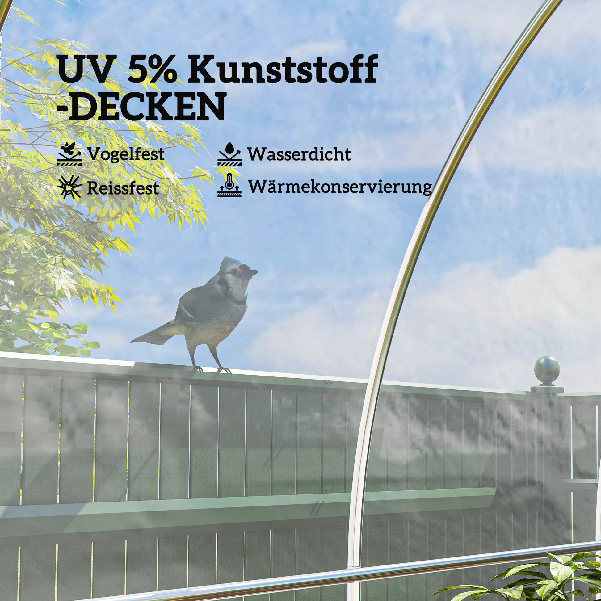 Šiltnamio danga iš plastiko, augalų dengimo plėvelė, atspari UV spinduliams, atspari vandeniui, 8 x 10 m