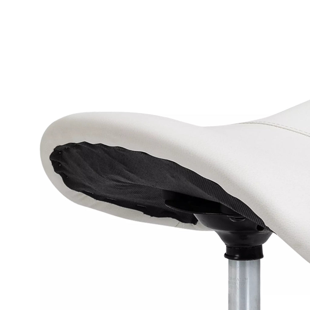 Kėdė balnas su ratukais, reguliuojamas aukštis 49–61 cm, balta