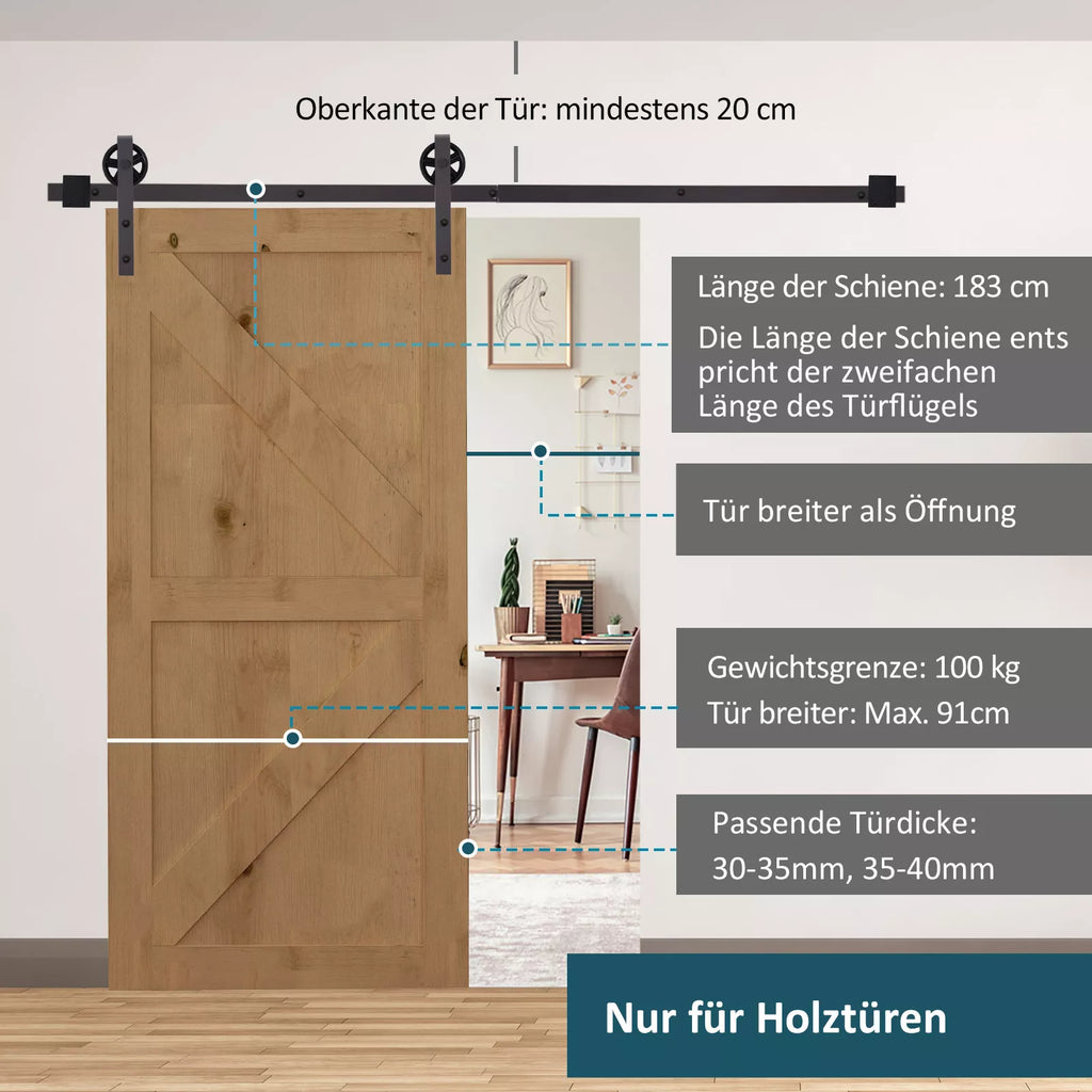 Stumdomų durų montavimo schema su matmenimis ir 100 kg žyma