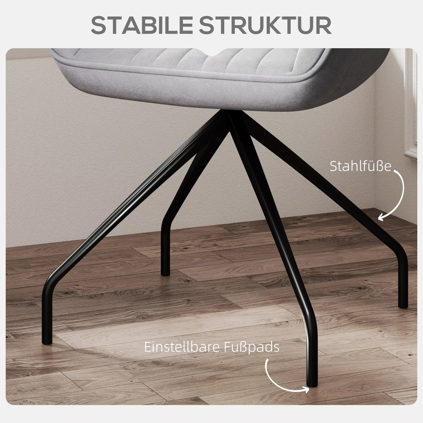 Besisukantis fotelis, modernus akcentinis krėslas su metalinėmis kojomis svetainei, miegamajam, biurui, pilkas