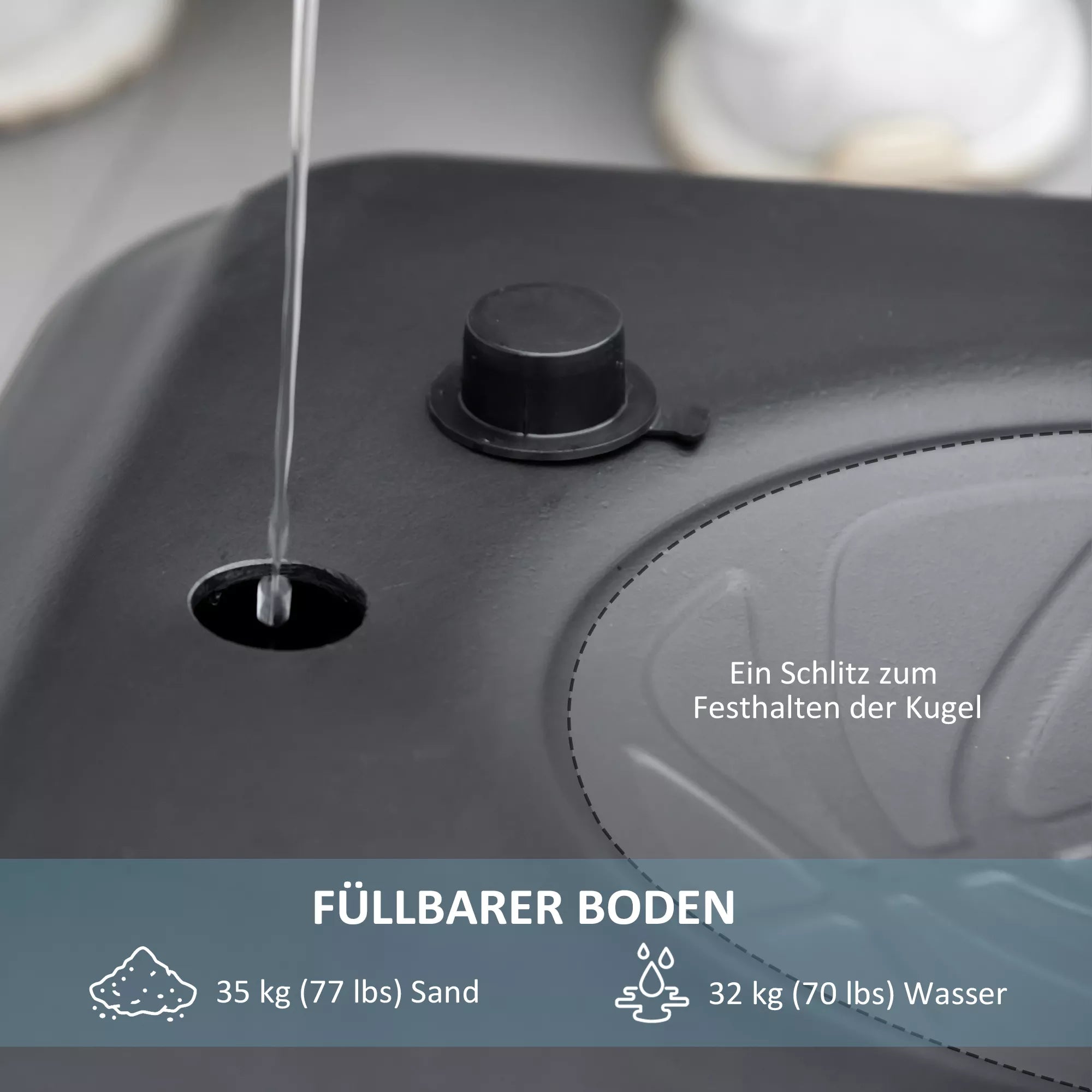 Krepšinio stovas, reguliuojamas aukštis, mobilus, užpildomas, nesudužanti galinė siena, krepšio aukštis 1,82–2,13 m, juodas