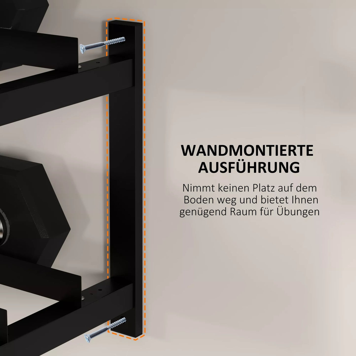 Hantelių stovas, 2 pakopų, iki 70 kg, plienas, 98x40x35 cm, juodas