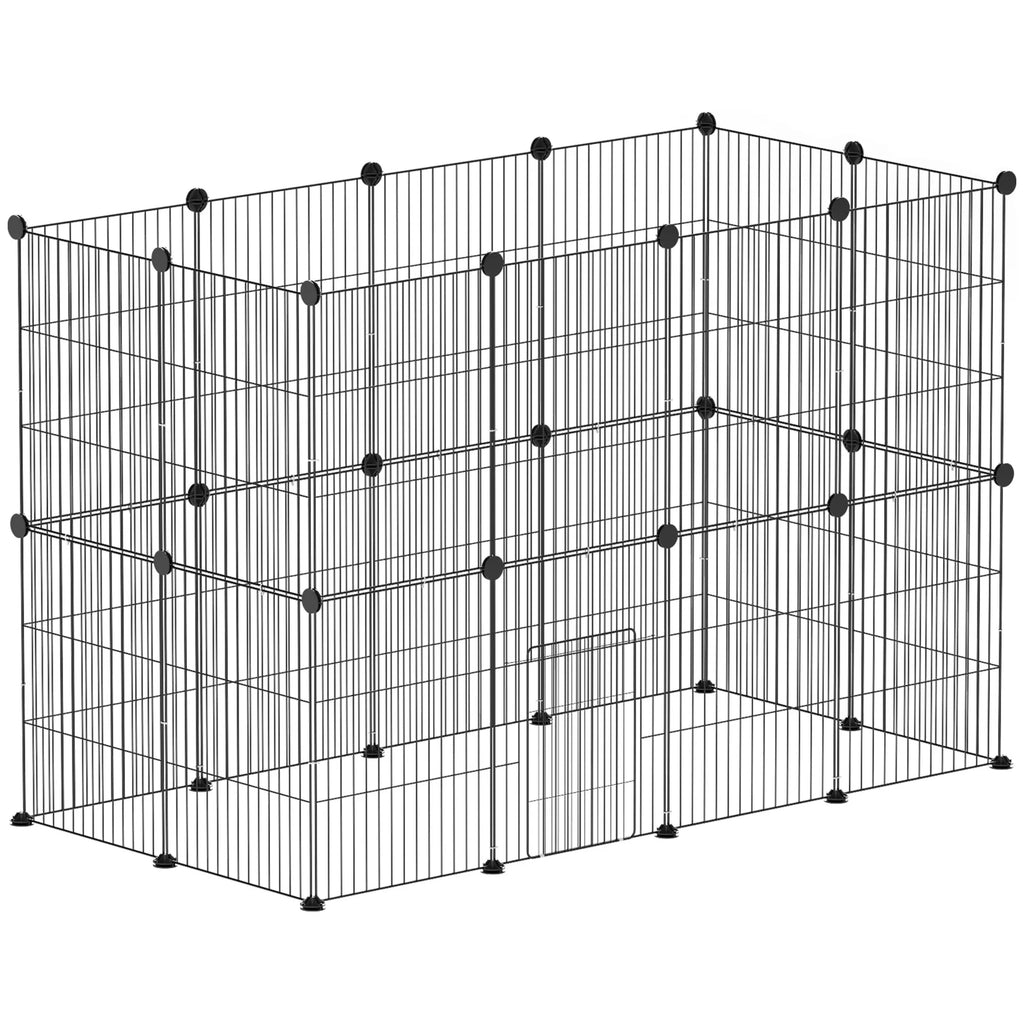 Narvelis smulkiems gyvūnams, modulinis, 0,72 m² ploto, juodas