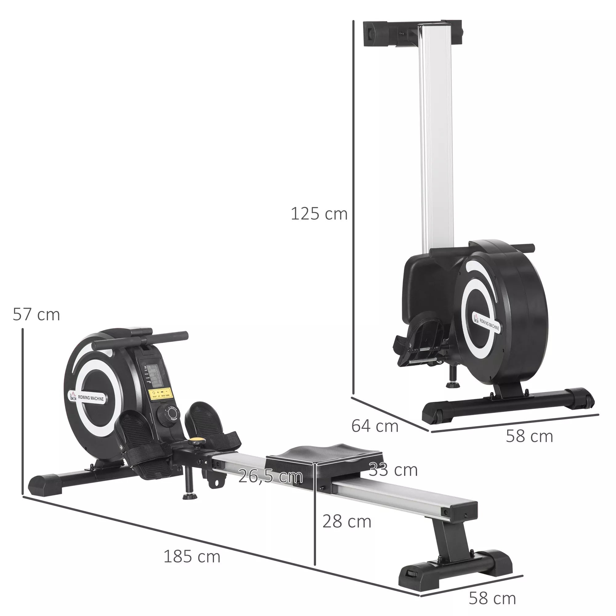 Irklavimo treniruoklis sulankstomas iki 120 kg, juodas/sidabrinis
