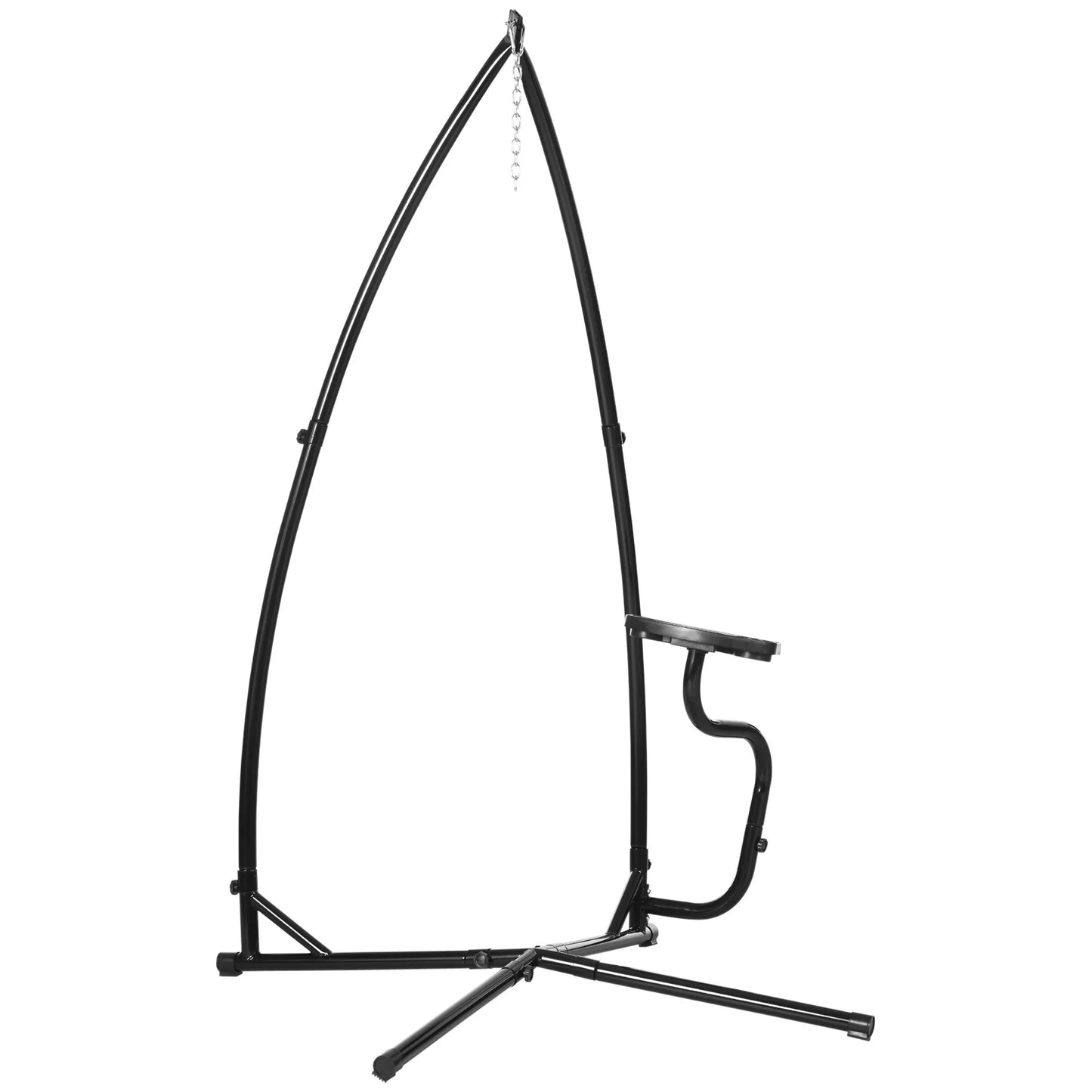 X formos pakabinamojo kėdės stovas Metalinis stovas su spyruokliniu kabliuku Padėklas Pagrindas iki 120 kg Juodas