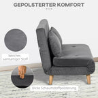 Sofa-lova su informacine grafika apie audinį ir paminkštinimą