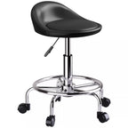 Aukštis reguliuojamas ratukinis taburetė su atlošu 59-75 cm, pasukama 360° darbinė taburetė, juoda