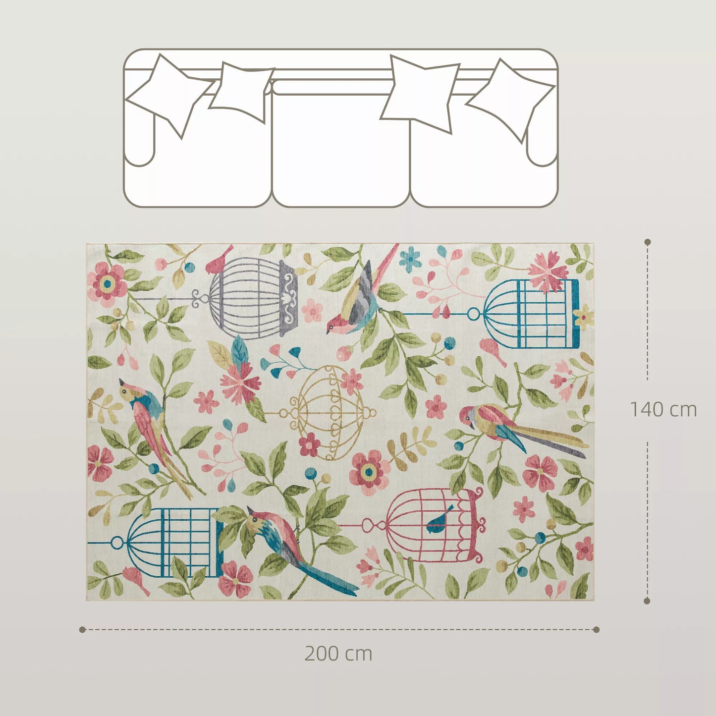 Universalus lauko kilimas, poliesteris, lengva priežiūra, neslystantis, spalvotas