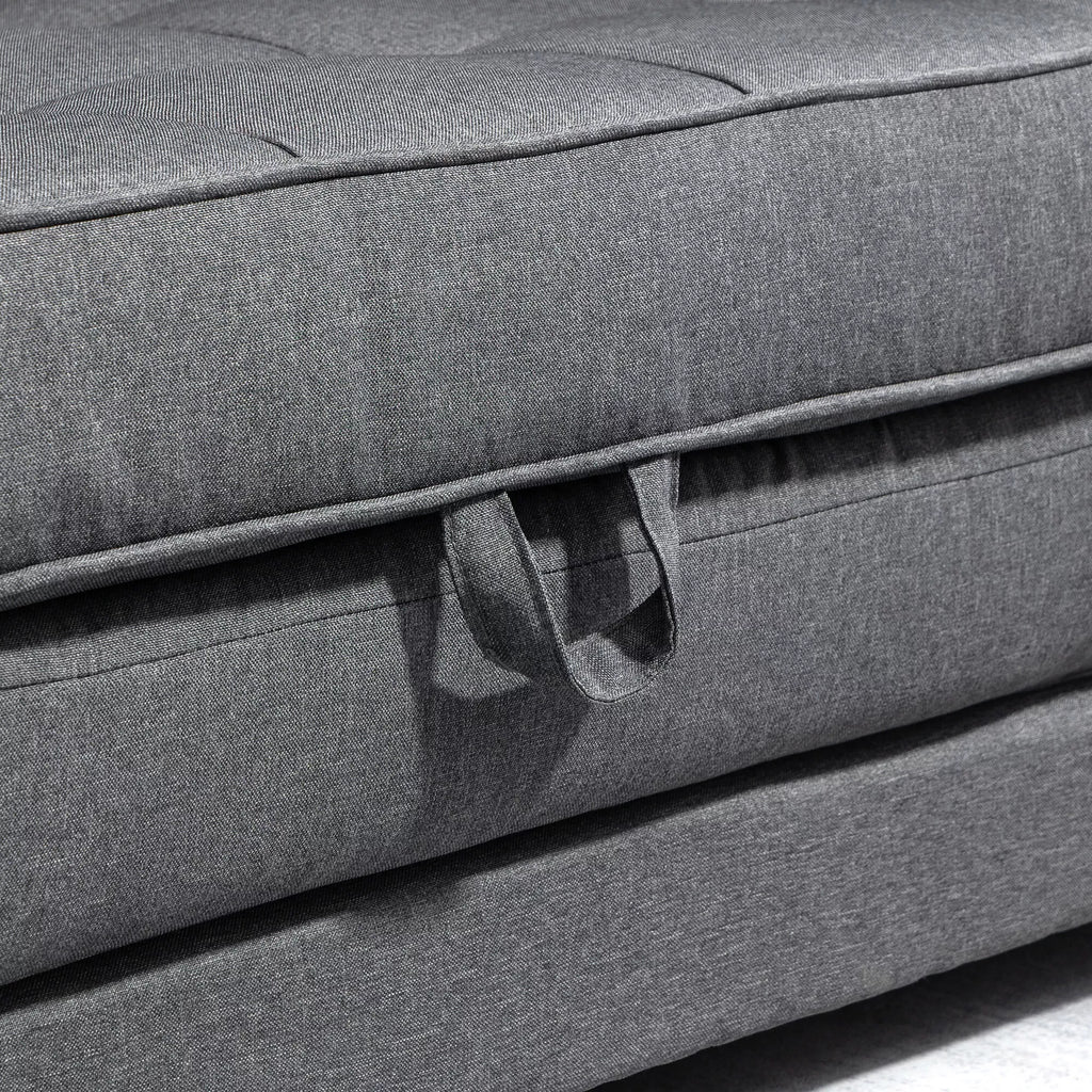 Miegamoji sofa su patalynės dėže, pilka, 147,5 x 75 x 85 cm