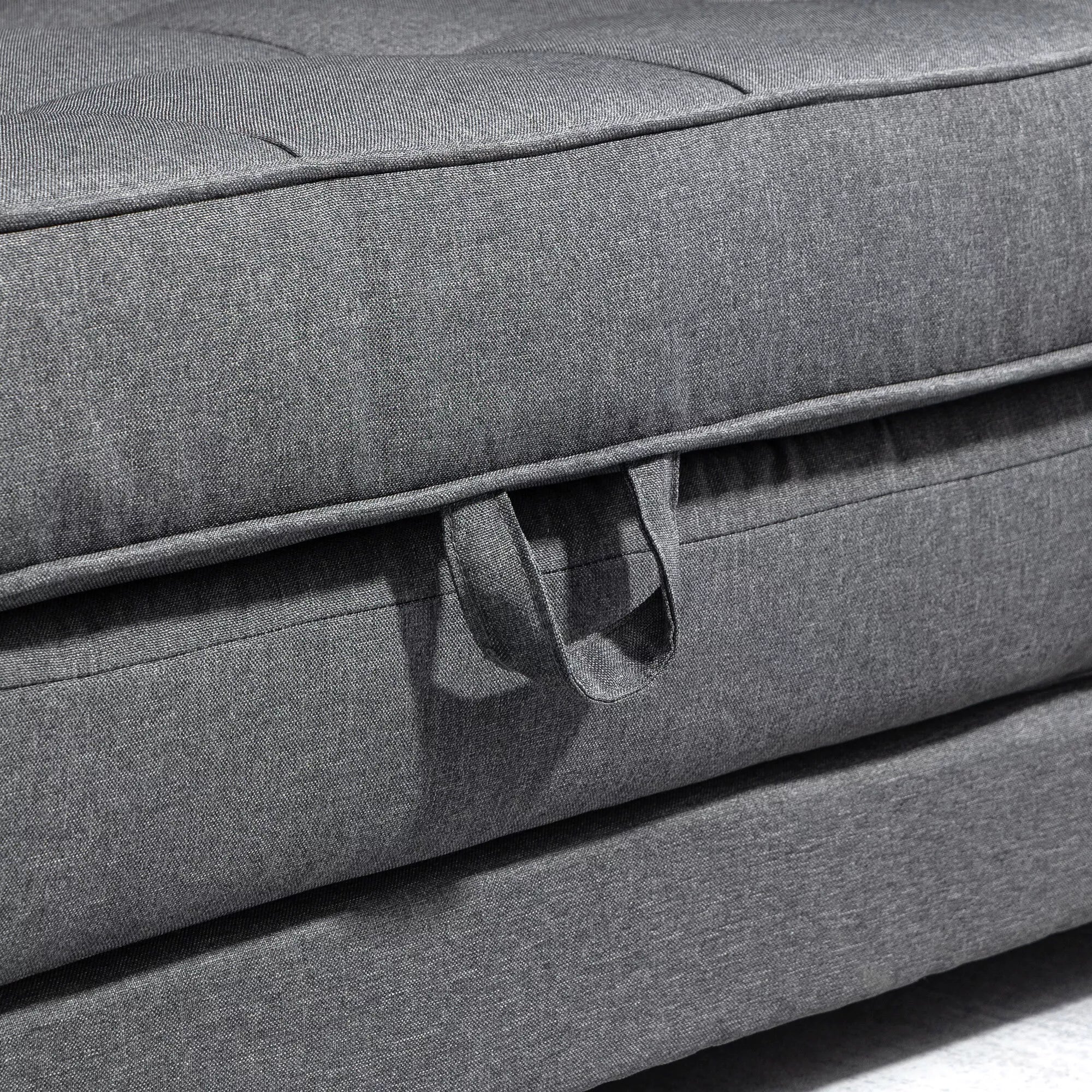 Miegamoji sofa su patalynės dėže, pilka, 147,5 x 75 x 85 cm